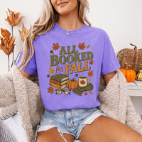 All Booked for Fall Comfort Colors T-Shirt | Cozy Book Lover Tee