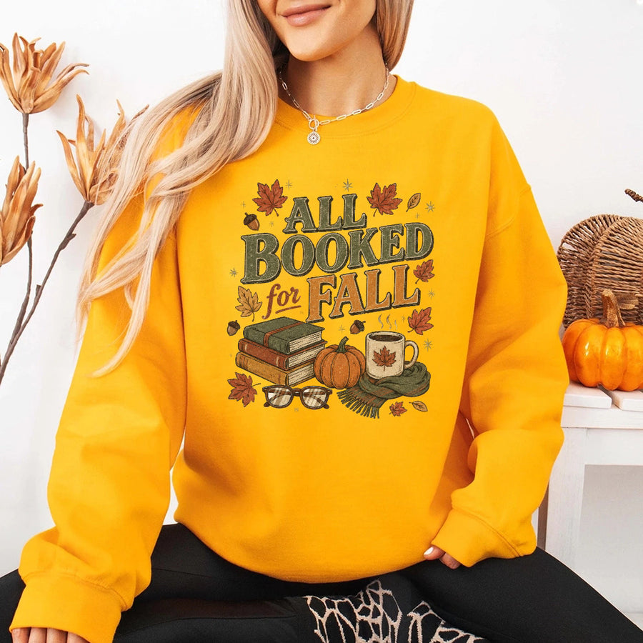 All Booked for Fall Sweatshirt | Cozy Book Lover Crewneck