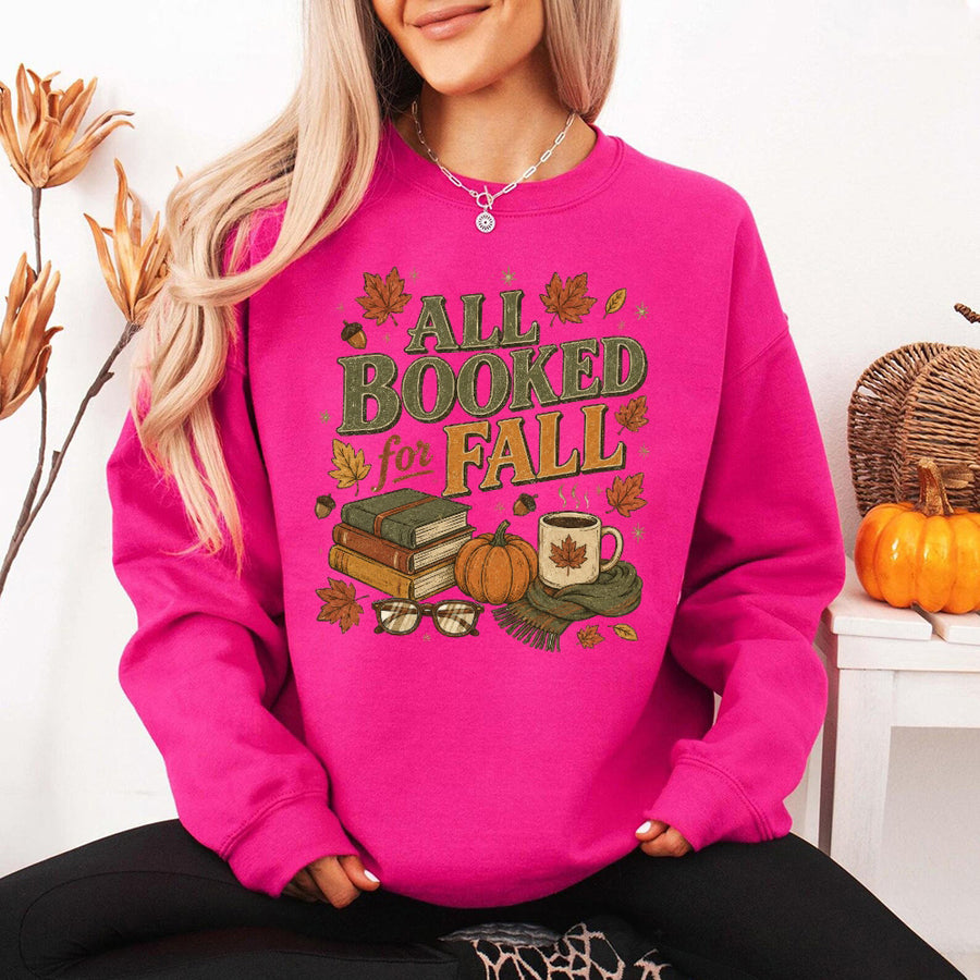All Booked for Fall Sweatshirt | Cozy Book Lover Crewneck