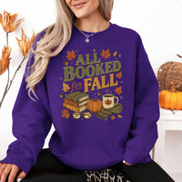 May include All Booked for Fall sweatshirt with book lover graphic, classic unisex crewneck, long sleeves, and soft fleece fabric