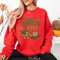 May include All Booked for Fall sweatshirt with book lover graphic, classic unisex crewneck, long sleeves, and soft fleece fabric