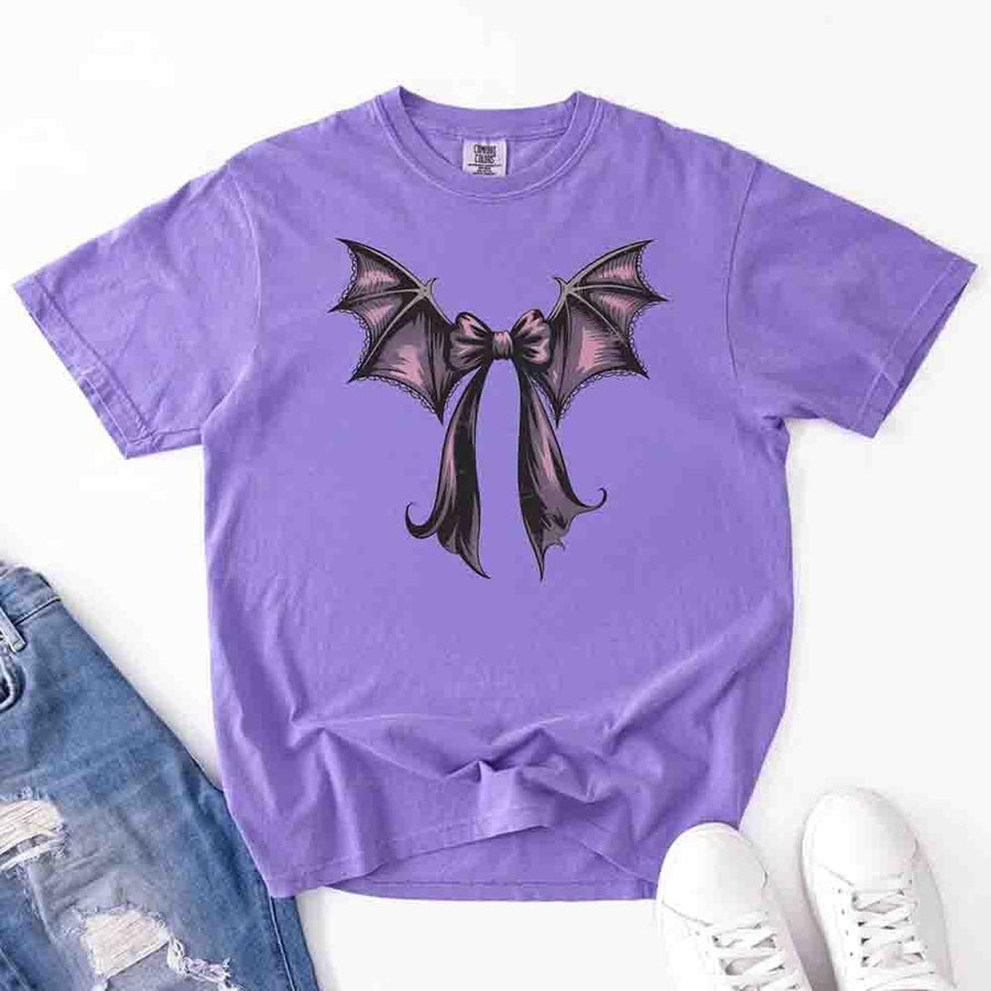 Bat wing bow gothic Halloween graphic design