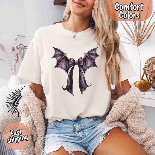 Bat wing bow gothic Halloween graphic design