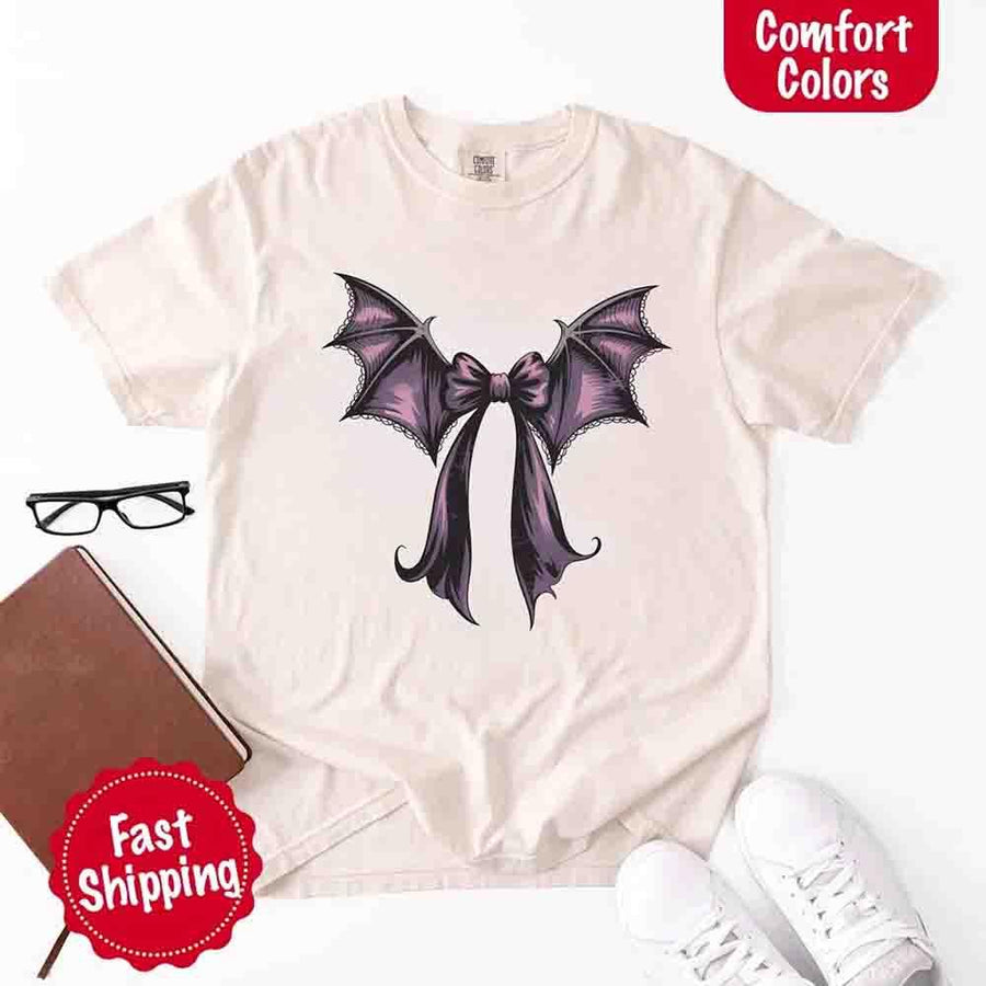 Bat wing bow gothic Halloween graphic design