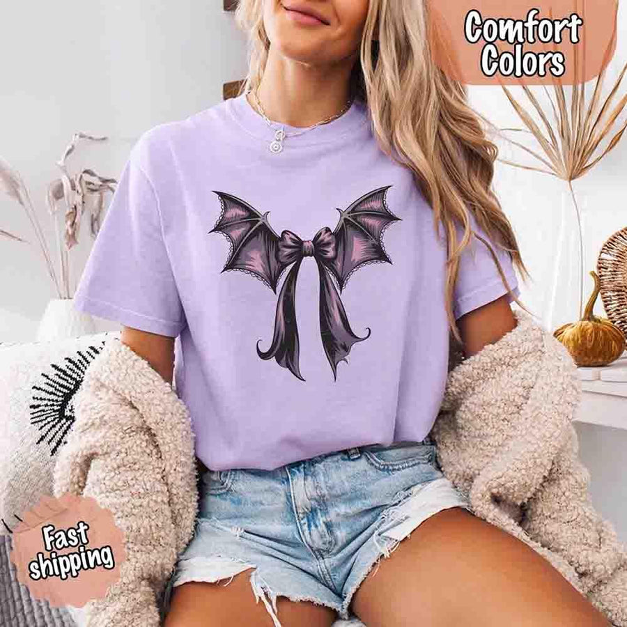 Bat wing bow gothic Halloween graphic design