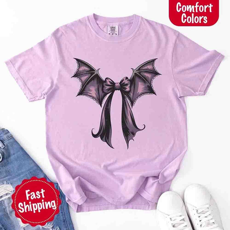 Bat wing bow gothic Halloween graphic design