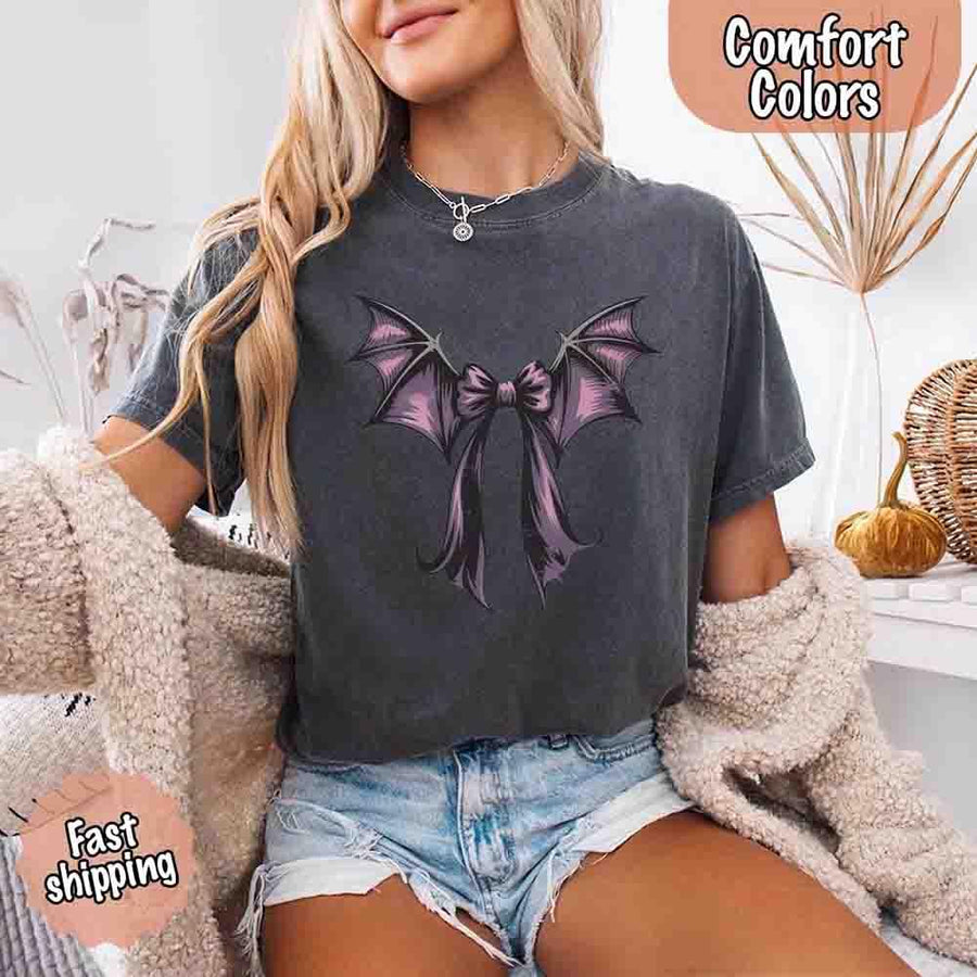 Bat wing bow gothic Halloween graphic design