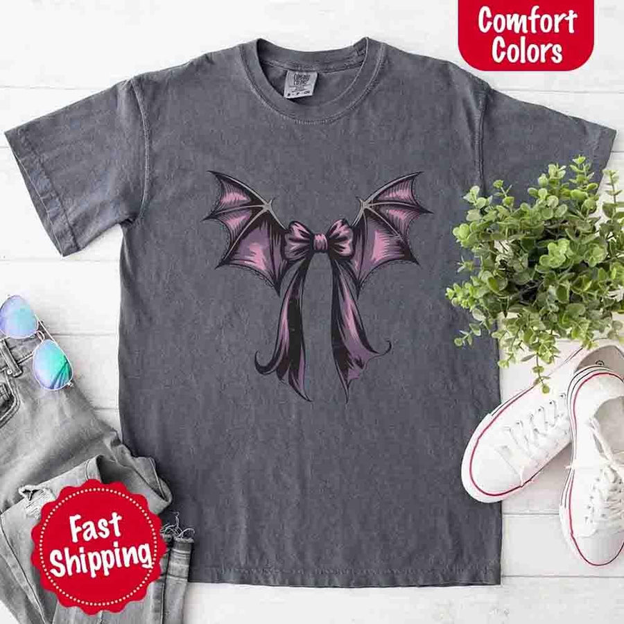 Bat wing bow gothic Halloween graphic design
