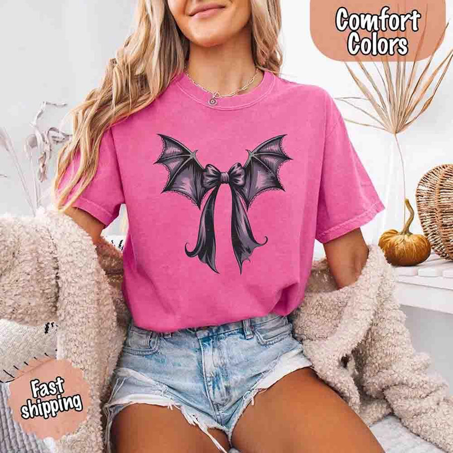 Bat wing bow gothic Halloween graphic design