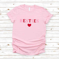 May include a pair of matching Besties T-shirts for moms and daughters displayed together with a clear, coordinated design.