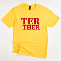 May include a “Better Together” couples T-shirt design with bold, friendly lettering arranged in a balanced layout, often paired with a small heart or link-style graphic that reflects unity and closeness.