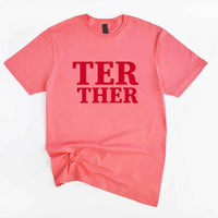 May include a “Better Together” couples T-shirt design with bold, friendly lettering arranged in a balanced layout, often paired with a small heart or link-style graphic that reflects unity and closeness.