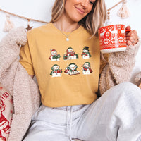 May include a Book Lover Snowman Christmas Comfort Colors T-Shirt featuring a festive snowman and book-inspired holiday design.