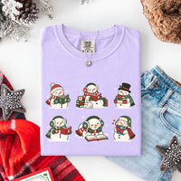 May include a Book Lover Snowman Christmas Comfort Colors T-Shirt featuring a festive snowman and book-inspired holiday design.