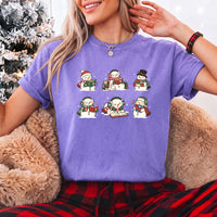 May include a Book Lover Snowman Christmas Comfort Colors T-Shirt featuring a festive snowman and book-inspired holiday design.