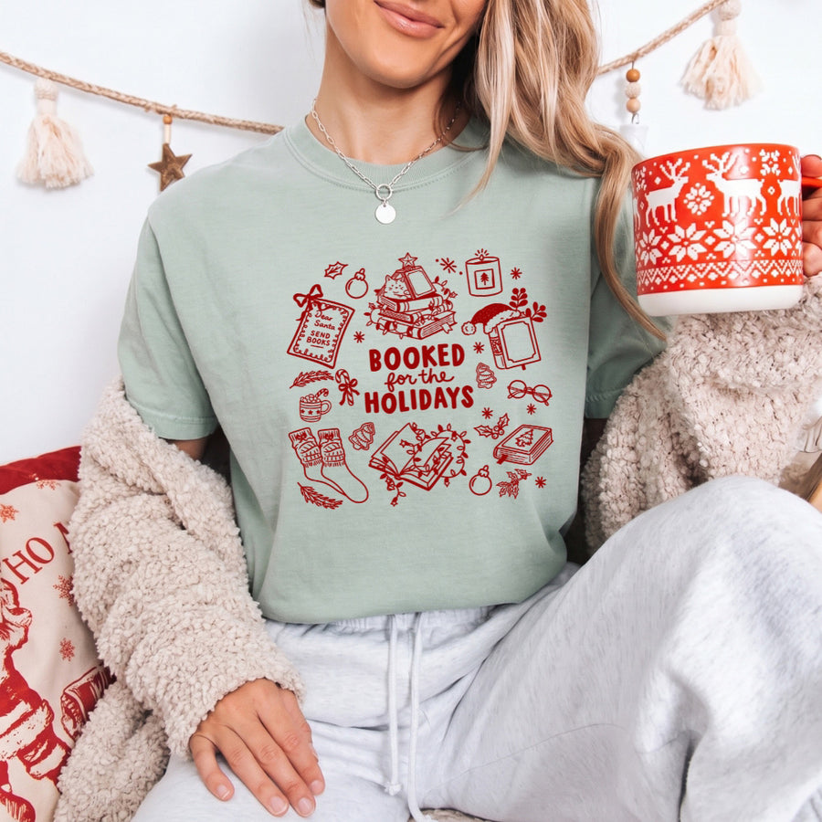 Booked for the Holidays Comfort Colors T-Shirt