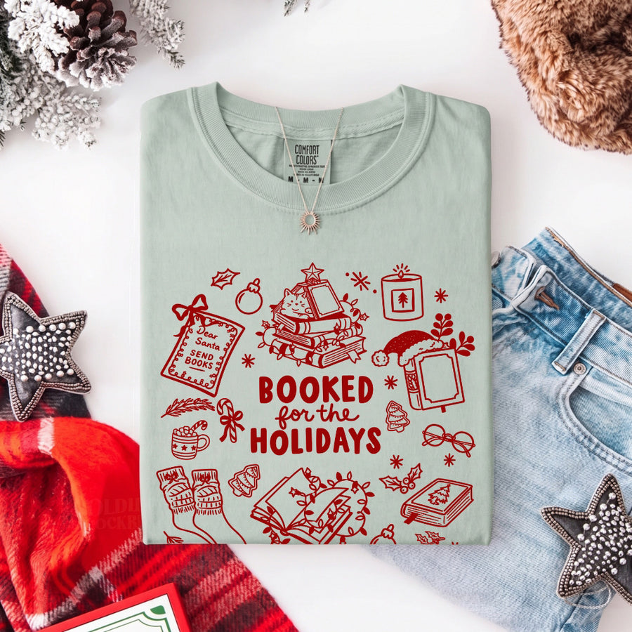 Booked for the Holidays Comfort Colors T-Shirt