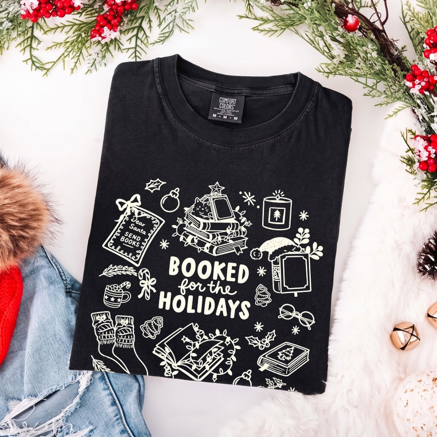 Booked for the Holidays Comfort Colors T-Shirt