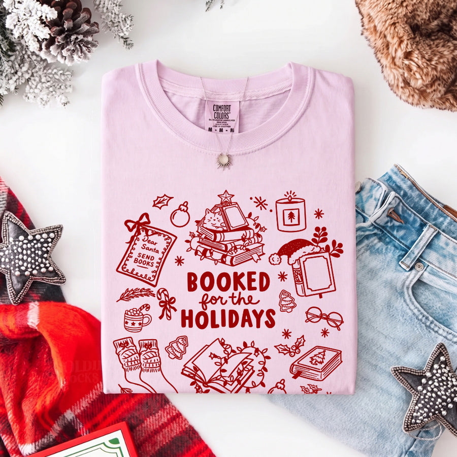 Booked for the Holidays Comfort Colors T-Shirt