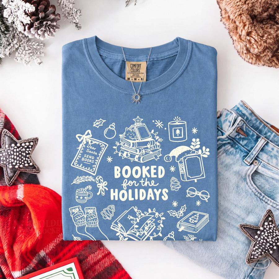 Booked for the Holidays Comfort Colors T-Shirt