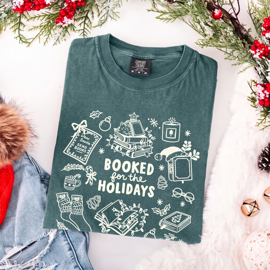 Booked for the Holidays Comfort Colors T-Shirt