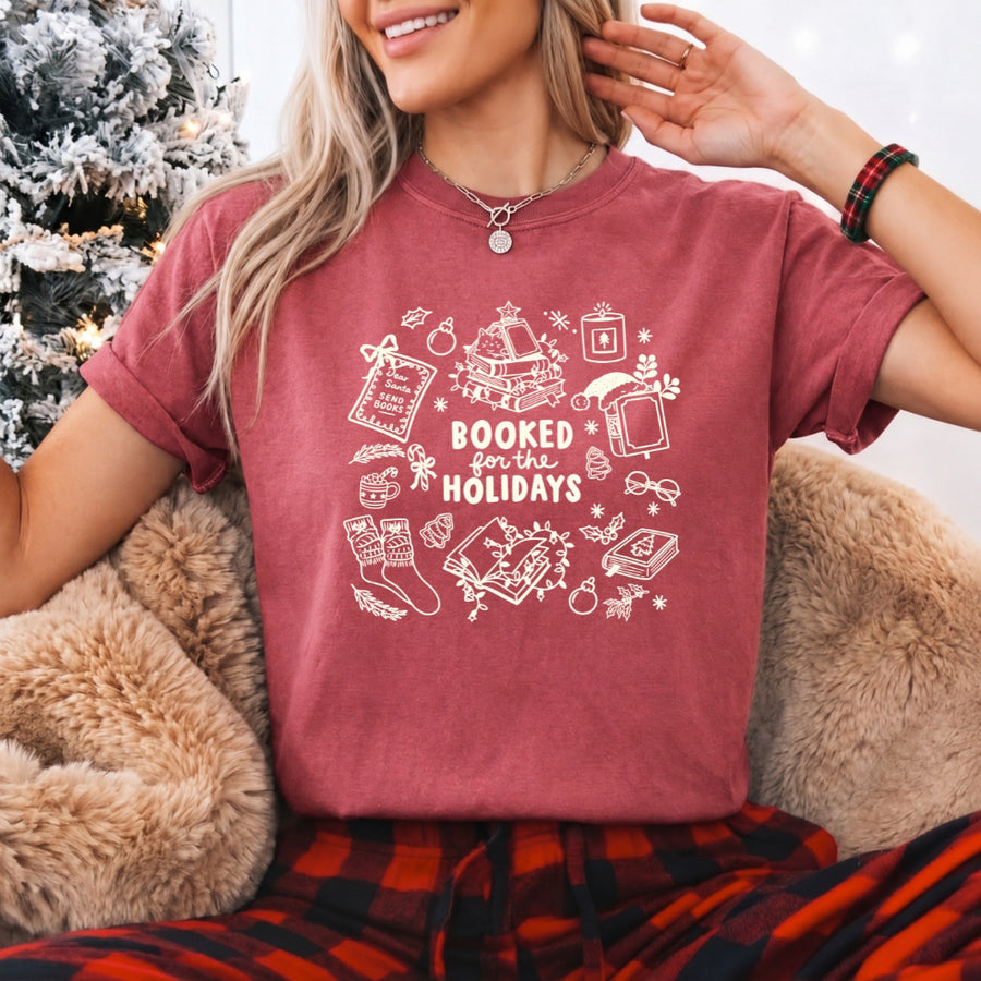Booked for the Holidays Comfort Colors T-Shirt