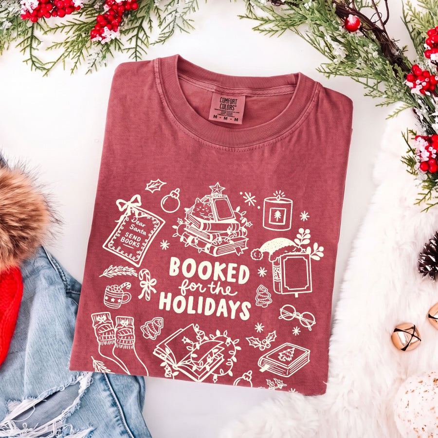 Booked for the Holidays Comfort Colors T-Shirt
