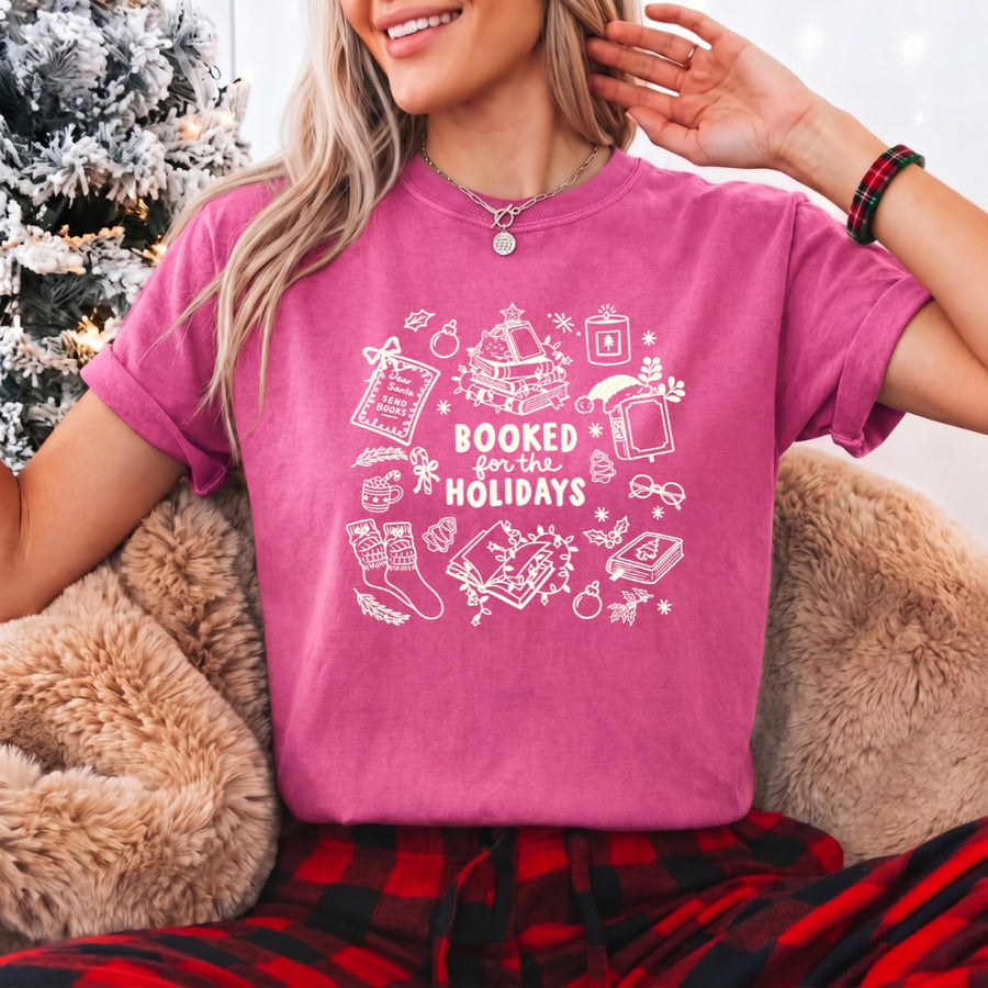 Booked for the Holidays Comfort Colors T-Shirt