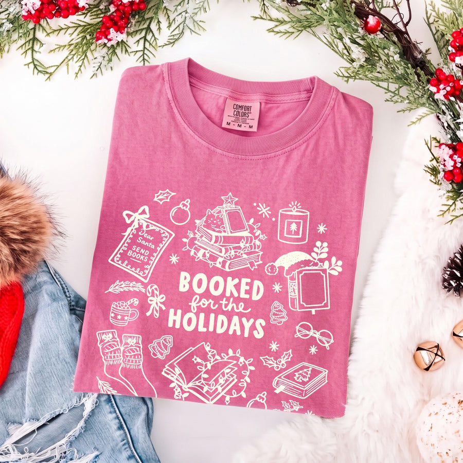 Booked for the Holidays Comfort Colors T-Shirt