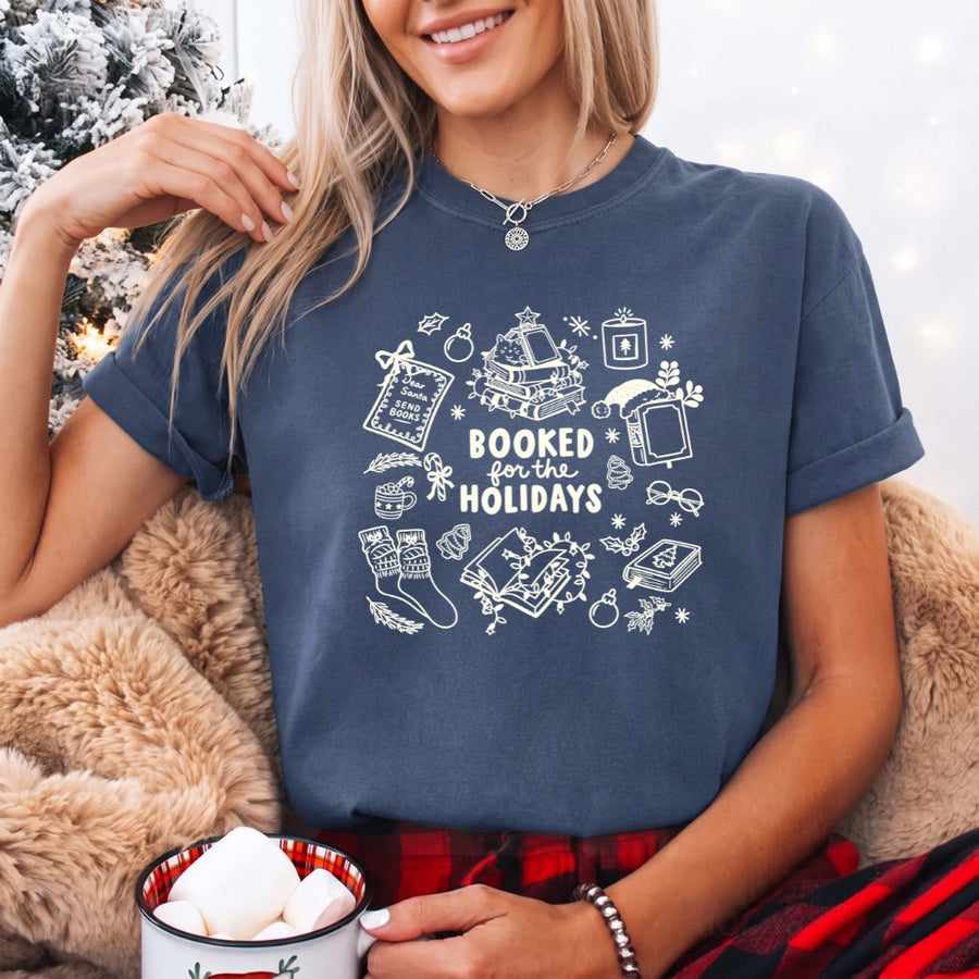 Booked for the Holidays Comfort Colors T-Shirt