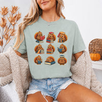 May include Bookish Turkey Reader Comfort Colors T-shirt with turkey and book graphic, relaxed unisex fit, and garment-dyed cotton