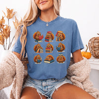 May include Bookish Turkey Reader Comfort Colors T-shirt with turkey and book graphic, relaxed unisex fit, and garment-dyed cotton