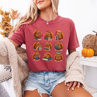 May include Bookish Turkey Reader Comfort Colors T-shirt with turkey and book graphic, relaxed unisex fit, and garment-dyed cotton