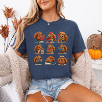 May include Bookish Turkey Reader Comfort Colors T-shirt with turkey and book graphic, relaxed unisex fit, and garment-dyed cotton