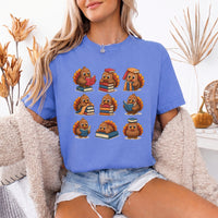 May include Bookish Turkey Reader Comfort Colors T-shirt with turkey and book graphic, relaxed unisex fit, and garment-dyed cotton