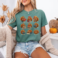 May include Bookish Turkey Reader Comfort Colors T-shirt with turkey and book graphic, relaxed unisex fit, and garment-dyed cotton