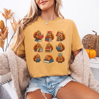 May include Bookish Turkey Reader Comfort Colors T-shirt with turkey and book graphic, relaxed unisex fit, and garment-dyed cotton