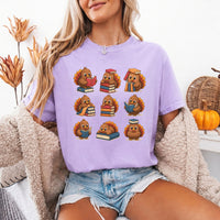 May include Bookish Turkey Reader Comfort Colors T-shirt with turkey and book graphic, relaxed unisex fit, and garment-dyed cotton