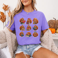 May include Bookish Turkey Reader Comfort Colors T-shirt with turkey and book graphic, relaxed unisex fit, and garment-dyed cotton