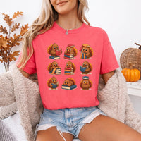 May include Bookish Turkey Reader Comfort Colors T-shirt with turkey and book graphic, relaxed unisex fit, and garment-dyed cotton