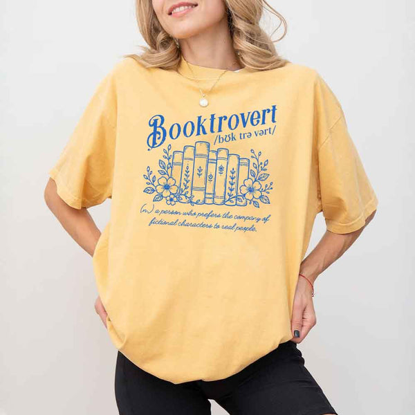 May include Booktrovert Comfort Colors t-shirt with book lover graphic, relaxed unisex fit, and garment-dyed cotton