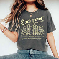 May include Booktrovert Comfort Colors t-shirt with book lover graphic, relaxed unisex fit, and garment-dyed cotton