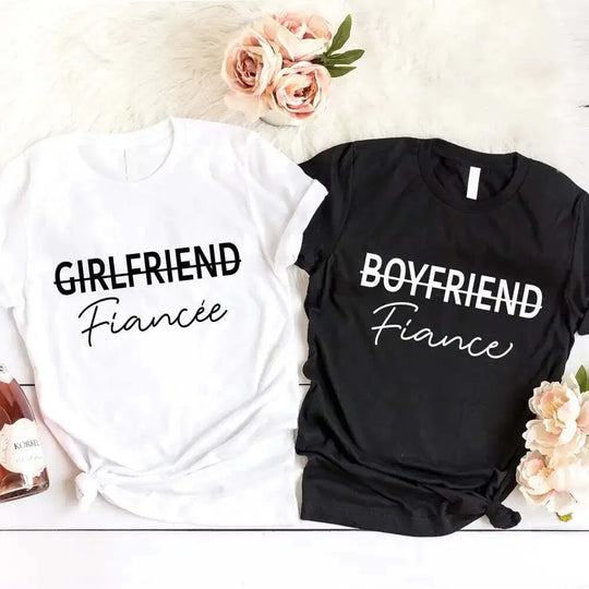 May include a matching set of unisex T-shirts featuring Boyfriend and Girlfriend prints displayed on the front.