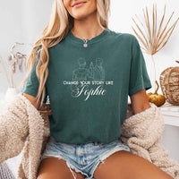 May include Change Your Story Like Sophie Comfort Colors T-shirt with Regency romance reader graphic and relaxed fit