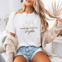 May include Change Your Story Like Sophie Comfort Colors T-shirt with Regency romance reader graphic and relaxed fit