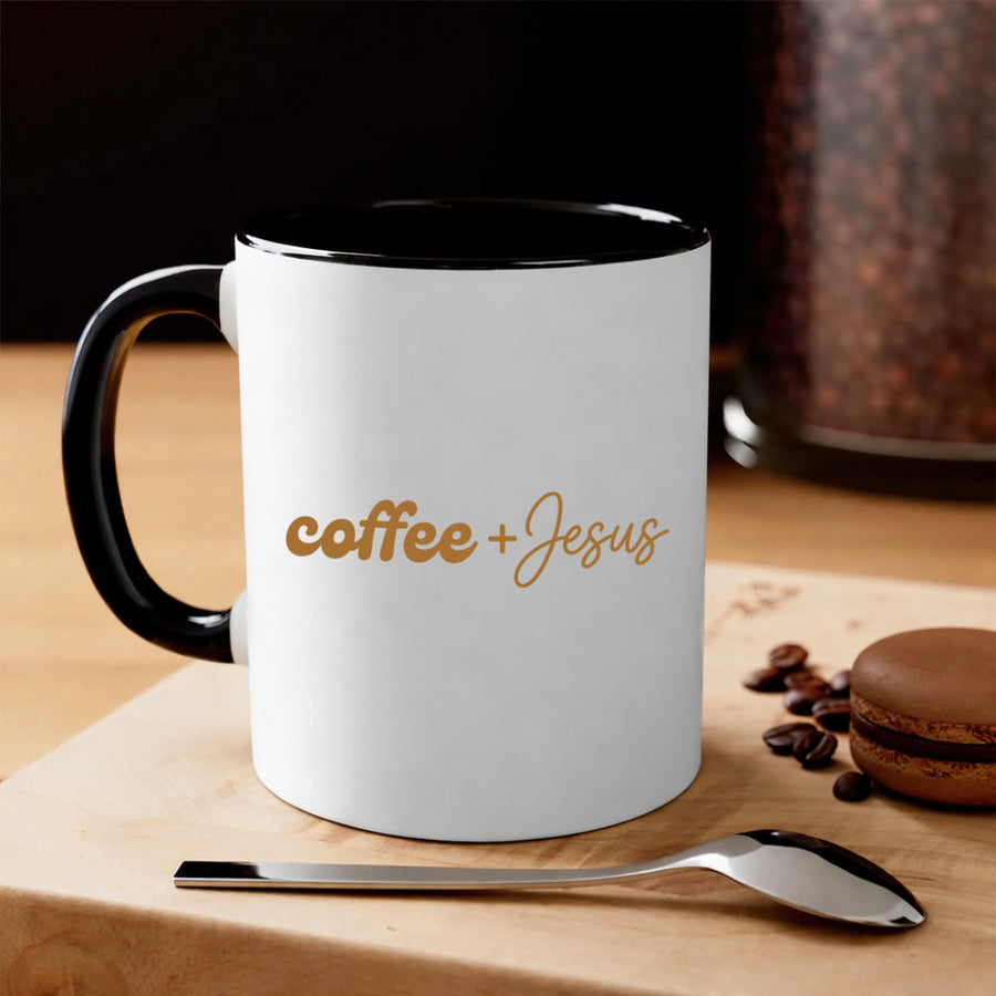 Coffee + Jesus 11oz Mug - Faith & Coffee Lover Cup
