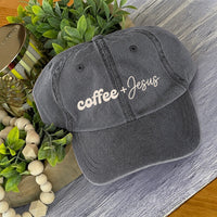 Coffee + Jesus Pigment-Dyed Printed Hat