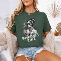 Comfort Colors Fashionably Late Short Sleeve Tees | Unisex Casual Graphic Shirts