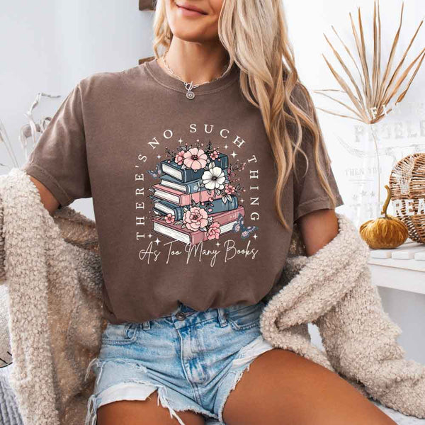 May include a Comfort Colors floral book lover T-shirt featuring a charming literary-inspired design with blooming flowers and book-themed artwork. This garment-dyed tee offers a relaxed fit for everyday comfort.