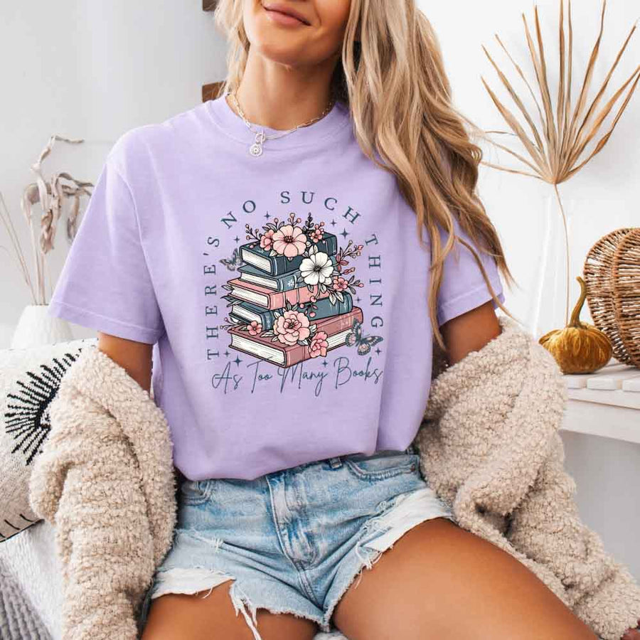 May include a Comfort Colors floral book lover T-shirt featuring a charming literary-inspired design with blooming flowers and book-themed artwork. This garment-dyed tee offers a relaxed fit for everyday comfort.